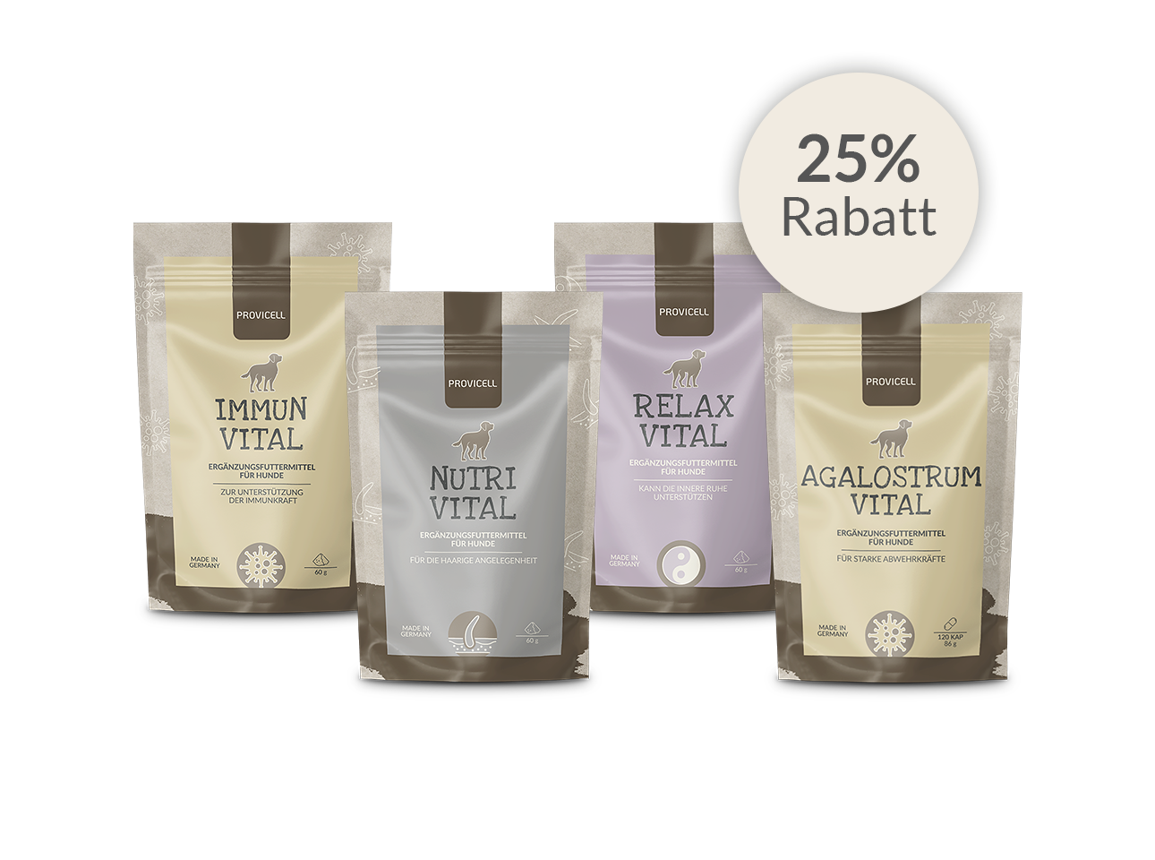 Spare jetzt 25% Rabatt auf Immun, Nutri, Relax und Agalostrum Vital