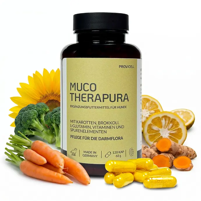 Muco Therapura mit Kapseln und Pflanzen
